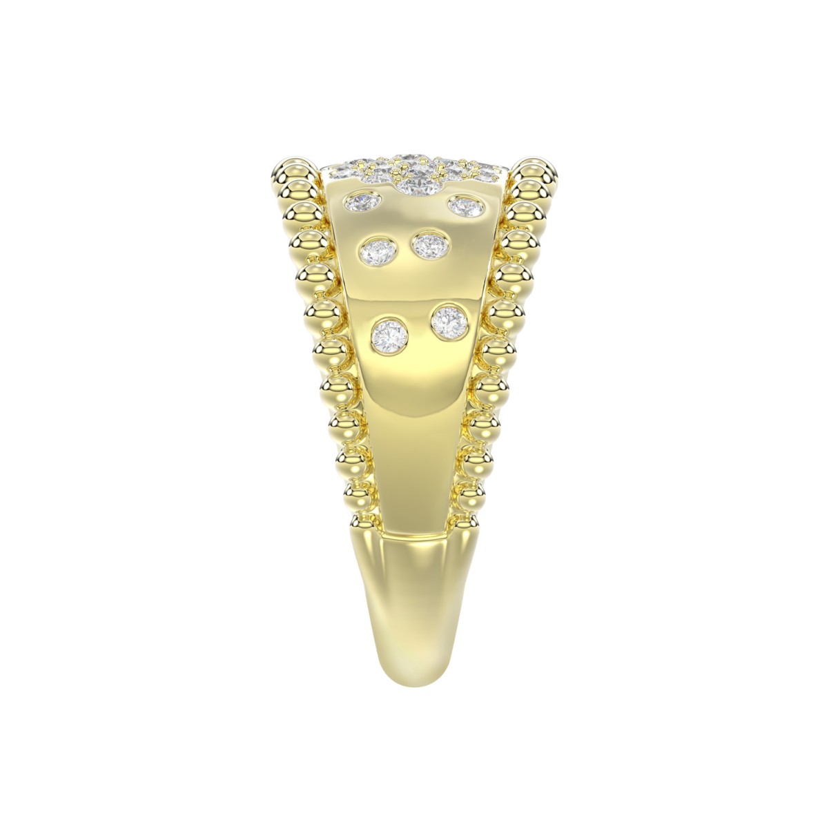 10K YELLOW GOLD 1/2CT ROUND DIAMOND LADIES RING