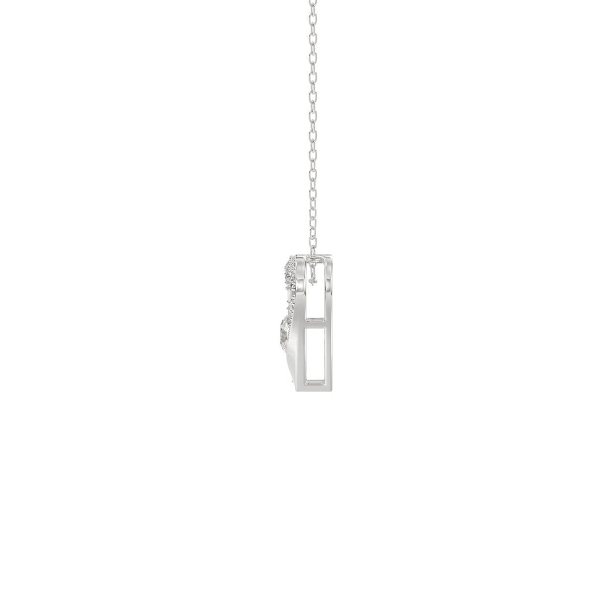 10K WHITE GOLD 1/4CT ROUND DIAMOND LADIES PENDANT WITH CHAIN 10K WHITE GOLD 1/4CT ROUND DIAMOND LADIES PENDANT WITH CHAIN