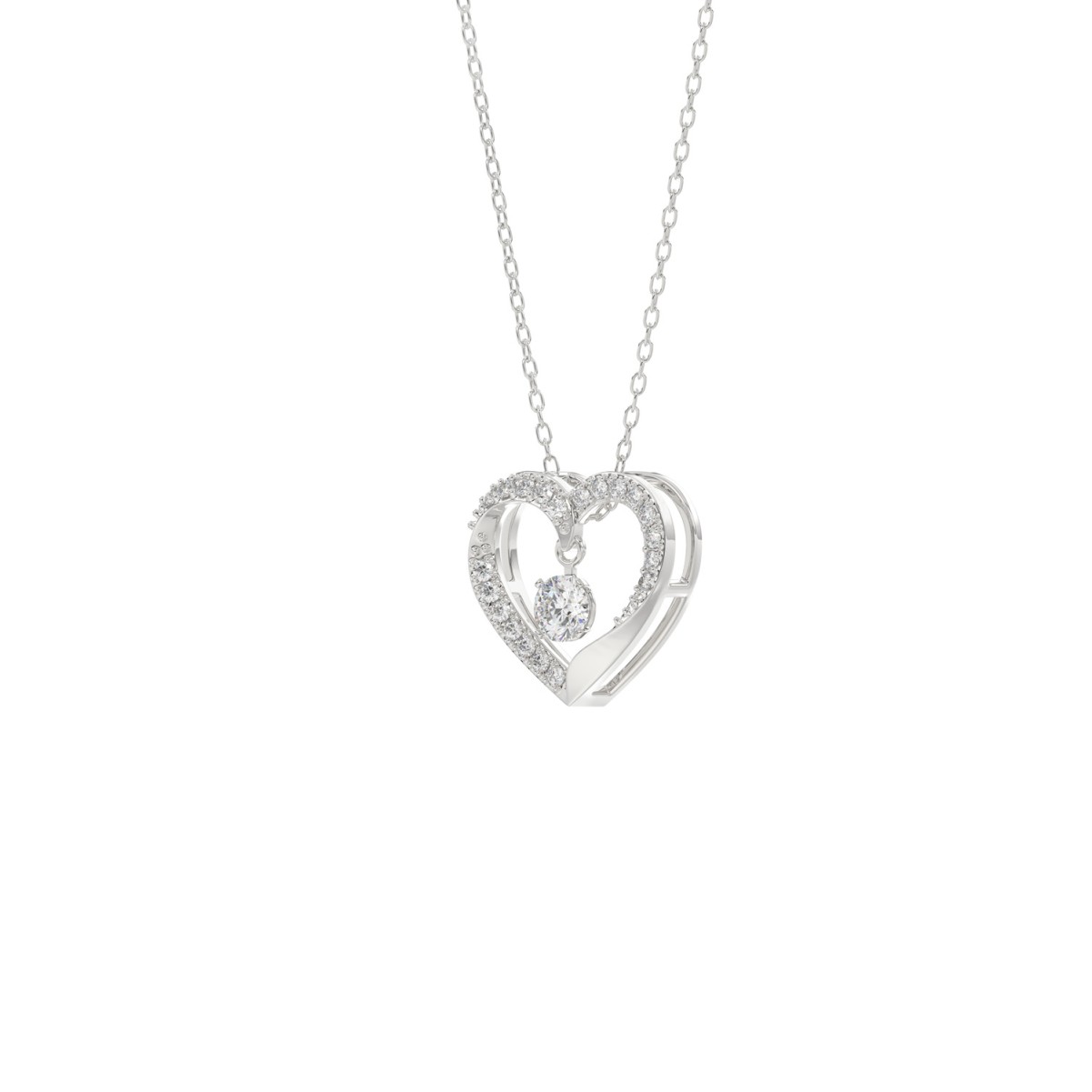 10K WHITE GOLD 1/4CT ROUND DIAMOND LADIES PENDANT WITH CHAIN 10K WHITE GOLD 1/4CT ROUND DIAMOND LADIES PENDANT WITH CHAIN