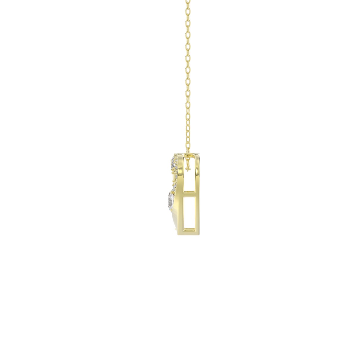 10K YELLOW GOLD 1/4CT ROUND DIAMOND LADIES PENDANT WITH CHAIN 10K YELLOW GOLD 1/4CT ROUND DIAMOND LADIES PENDANT WITH CHAIN