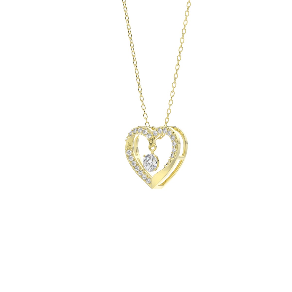 10K YELLOW GOLD 1/4CT ROUND DIAMOND LADIES PENDANT WITH CHAIN 10K YELLOW GOLD 1/4CT ROUND DIAMOND LADIES PENDANT WITH CHAIN