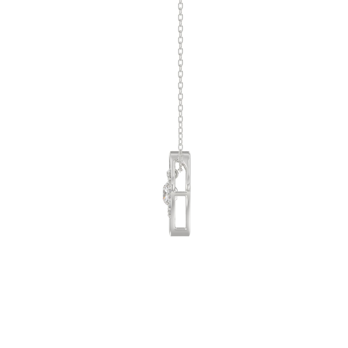 10K WHITE GOLD 1/4CT ROUND DIAMOND LADIES PENDANT WITH CHAIN 10K WHITE GOLD 1/4CT ROUND DIAMOND LADIES PENDANT WITH CHAIN