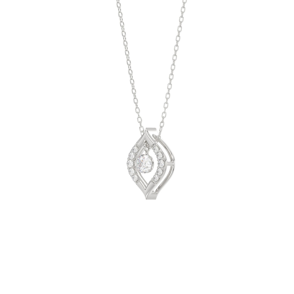 10K WHITE GOLD 1/4CT ROUND DIAMOND LADIES PENDANT WITH CHAIN 10K WHITE GOLD 1/4CT ROUND DIAMOND LADIES PENDANT WITH CHAIN