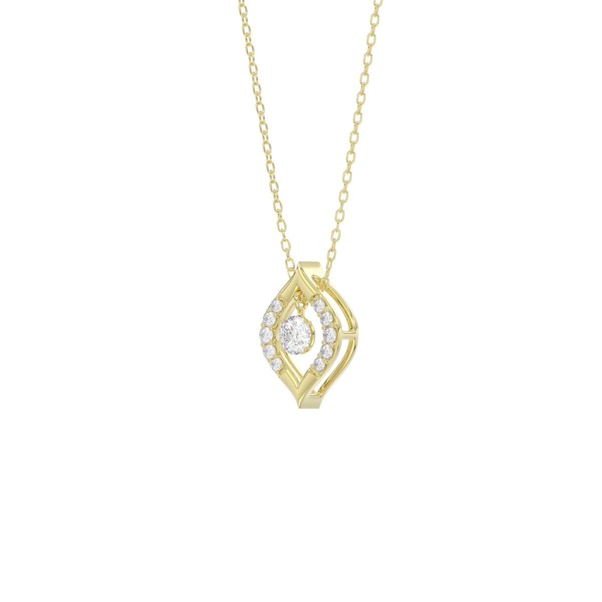 10K YELLOW GOLD 1/4CT ROUND DIAMOND LADIES PENDANT WITH CHAIN 10K YELLOW GOLD 1/4CT ROUND DIAMOND LADIES PENDANT WITH CHAIN