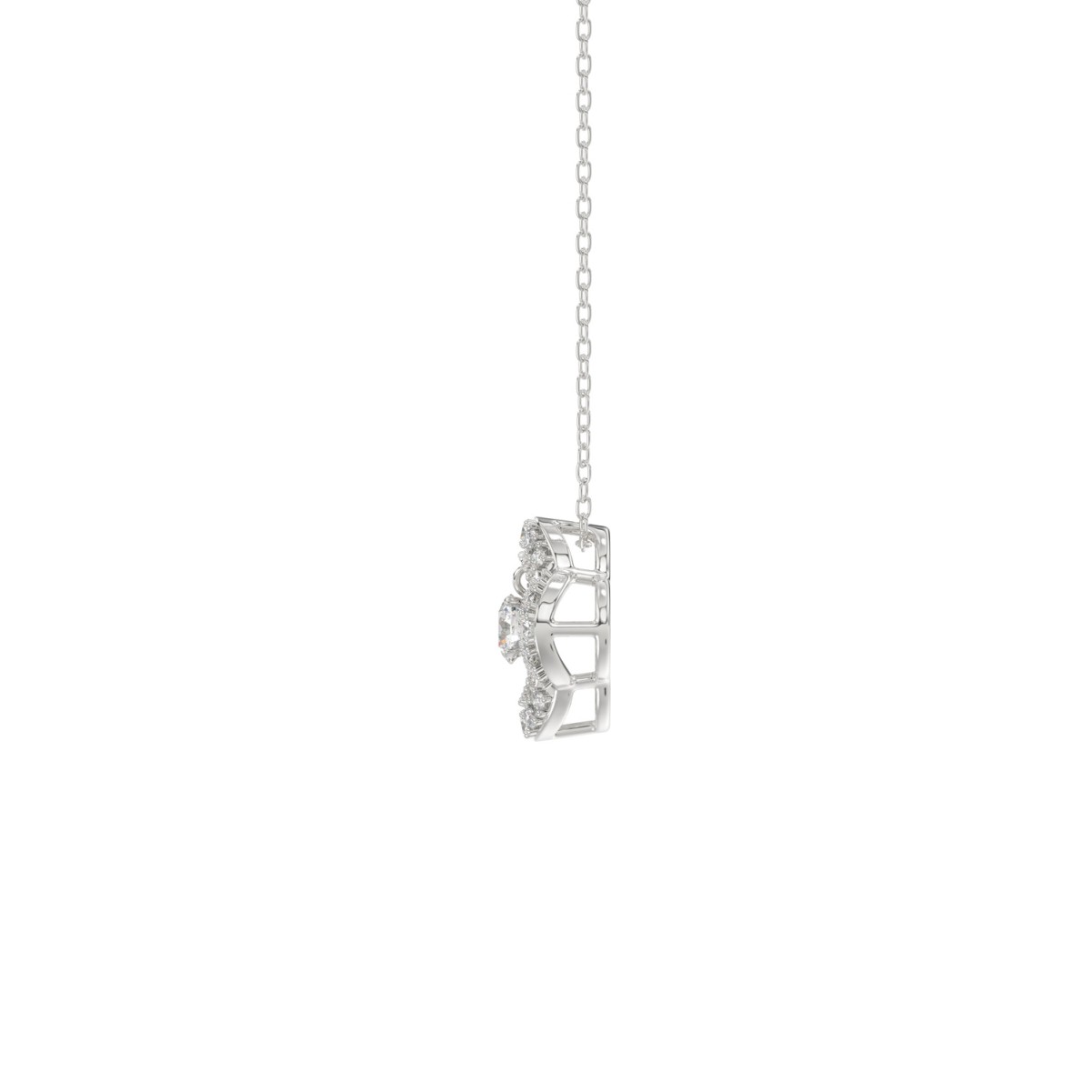 10K WHITE GOLD 1/4CT ROUND DIAMOND LADIES PENDANT WITH CHAIN 10K WHITE GOLD 1/4CT ROUND DIAMOND LADIES PENDANT WITH CHAIN