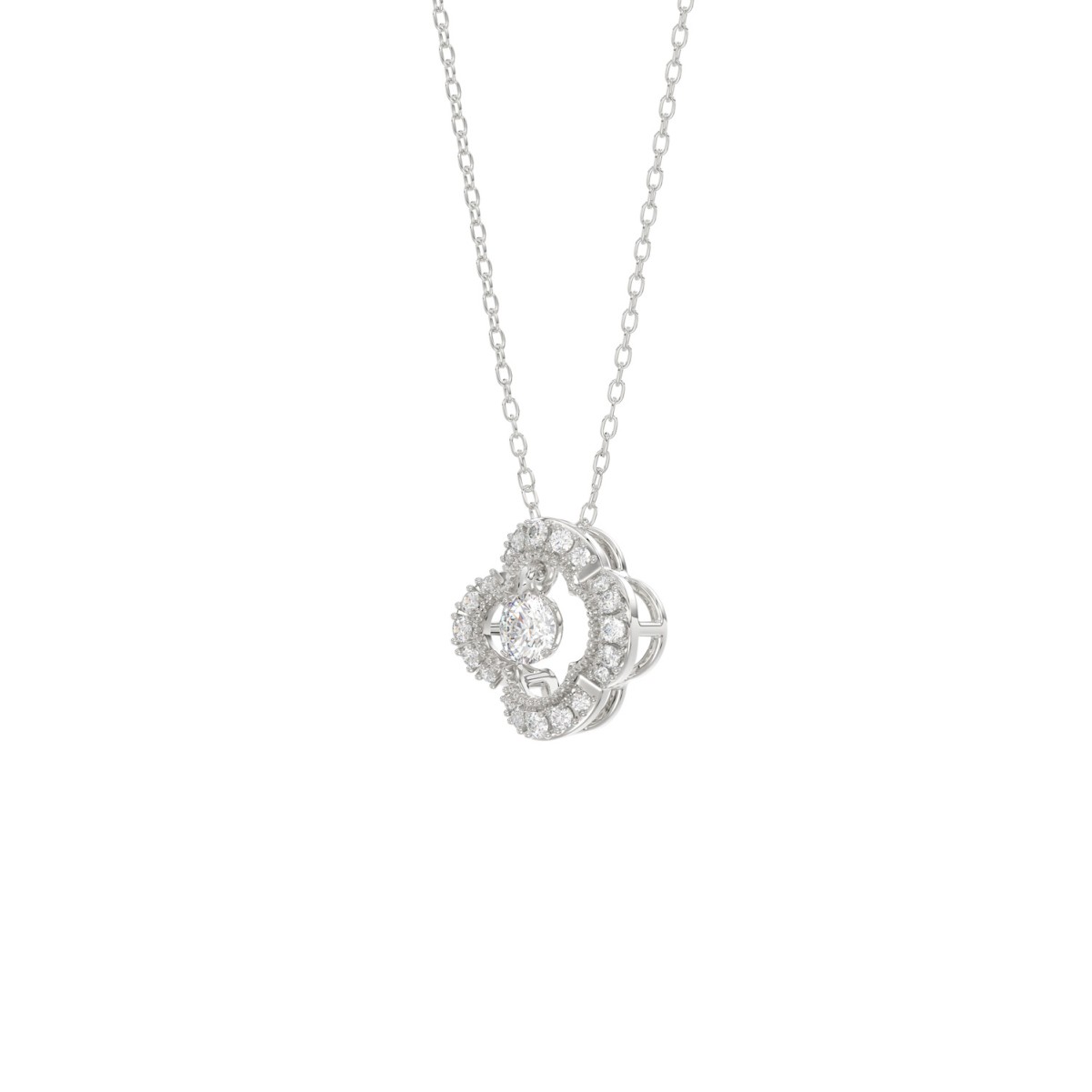 10K WHITE GOLD 1/4CT ROUND DIAMOND LADIES PENDANT WITH CHAIN 10K WHITE GOLD 1/4CT ROUND DIAMOND LADIES PENDANT WITH CHAIN