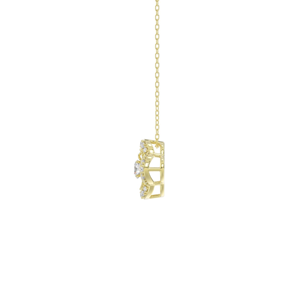 10K YELLOW GOLD 1/4CT ROUND DIAMOND LADIES PENDANT WITH CHAIN 10K YELLOW GOLD 1/4CT ROUND DIAMOND LADIES PENDANT WITH CHAIN