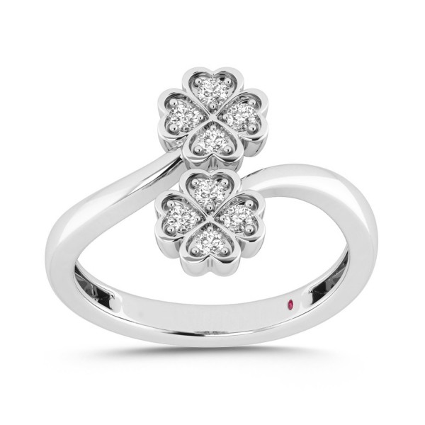 10K WHITE GOLD 1/5CT ROUND DIAMOND LADIES RING ...