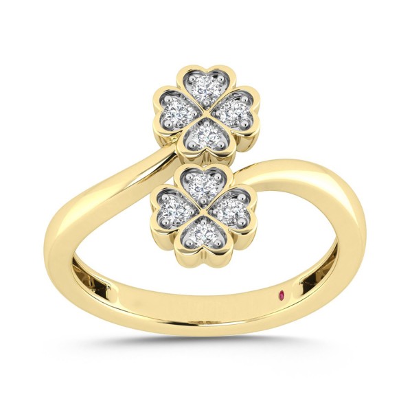10K YELLOW GOLD 1/5CT ROUND DIAMOND LADIES RING ...