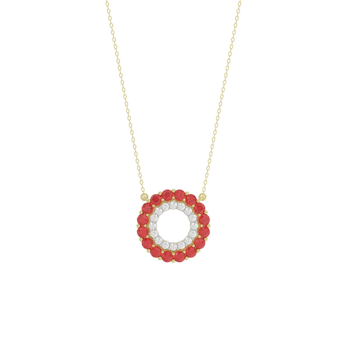 10K YELLOW GOLD 1/2CT ROUND DIAMOND LADIES PENDANT WITH CHAIN (ROUND RUBY DIAMOND 1/3CT) 10K YELLOW GOLD 1/2CT ROUND DIAMOND LADIES PENDANT WITH CHAIN (ROUND RUBY DIAMOND 1/3CT)