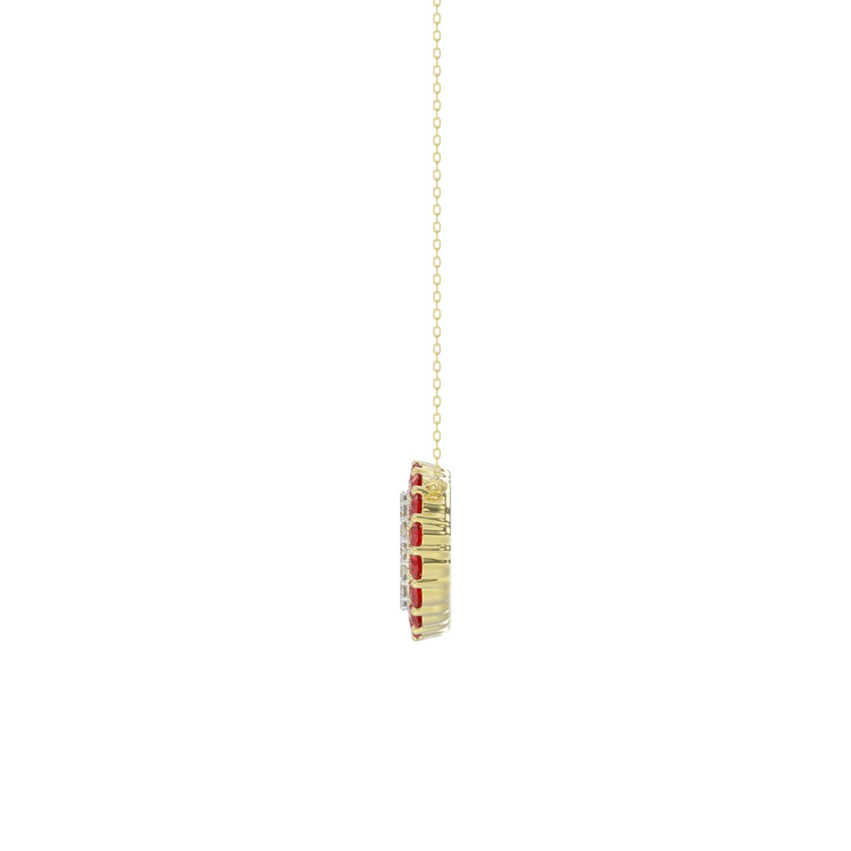 10K YELLOW GOLD 1/2CT ROUND DIAMOND LADIES PENDANT WITH CHAIN (ROUND RUBY DIAMOND 1/3CT) 10K YELLOW GOLD 1/2CT ROUND DIAMOND LADIES PENDANT WITH CHAIN (ROUND RUBY DIAMOND 1/3CT)