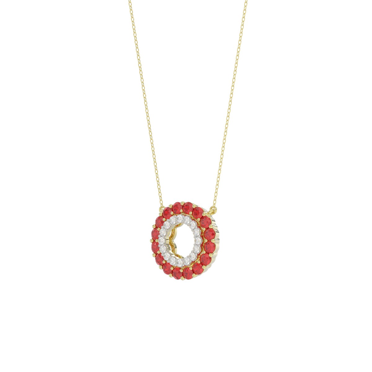 10K YELLOW GOLD 1/2CT ROUND DIAMOND LADIES PENDANT WITH CHAIN (ROUND RUBY DIAMOND 1/3CT) 10K YELLOW GOLD 1/2CT ROUND DIAMOND LADIES PENDANT WITH CHAIN (ROUND RUBY DIAMOND 1/3CT)