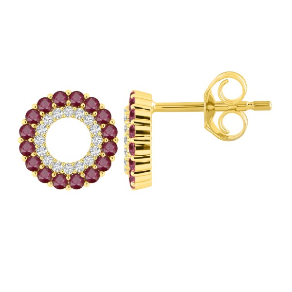 10K YELLOW GOLD 1/2CT ROUND DIAMOND LADIES EARRING...