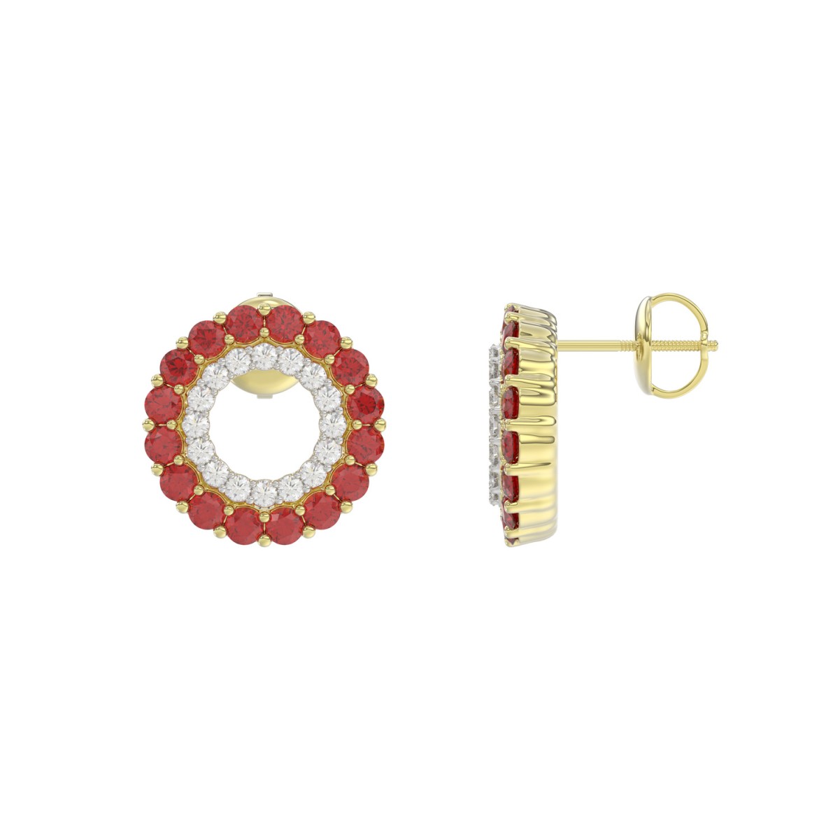 10K YELLOW GOLD 1/2CT ROUND DIAMOND LADIES EARRINGS (ROUND RUBY DIAMOND 1/3CT) 10K YELLOW GOLD 1/2CT ROUND DIAMOND LADIES EARRINGS (ROUND RUBY DIAMOND 1/3CT)