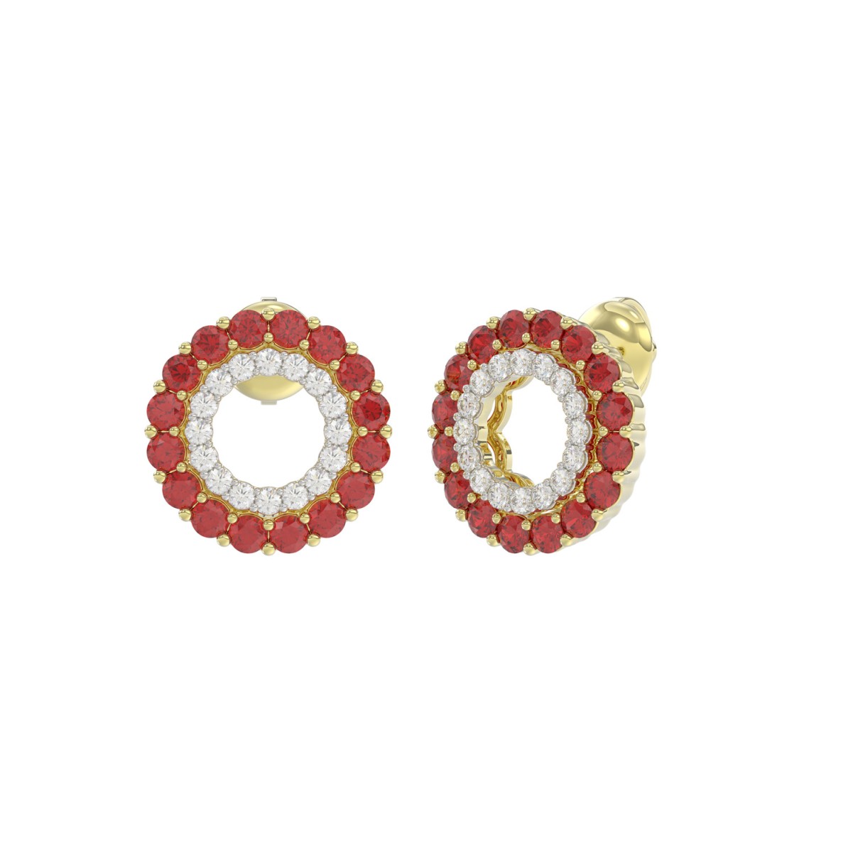10K YELLOW GOLD 1/2CT ROUND DIAMOND LADIES EARRINGS (ROUND RUBY DIAMOND 1/3CT) 10K YELLOW GOLD 1/2CT ROUND DIAMOND LADIES EARRINGS (ROUND RUBY DIAMOND 1/3CT)