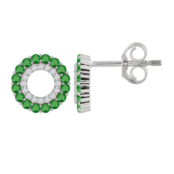 10K WHITE GOLD 1/2CT ROUND DIAMOND LADIES EARRINGS...