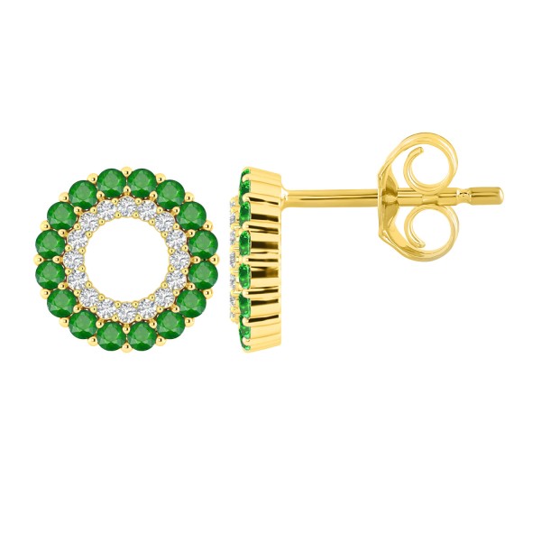 10K YELLOW GOLD 1/2CT ROUND DIAMOND LADIES EARRING...