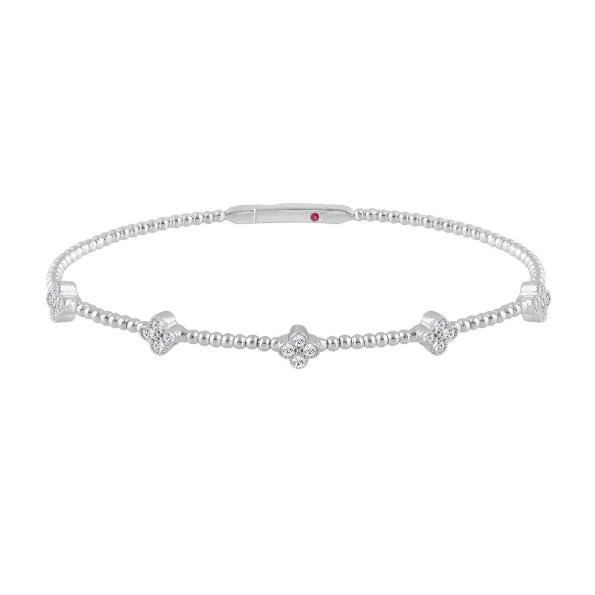 14K WHITE GOLD 3/8CT ROUND DIAMOND LADIES BANGLE 14K WHITE GOLD 3/8CT ROUND DIAMOND LADIES BANGLE