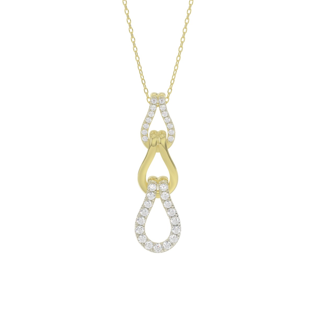 STERLING SILVER YELLOW 1/4CT ROUND DIAMOND LADIES PENDANT WITH CHAIN STERLING SILVER YELLOW 1/4CT ROUND DIAMOND LADIES PENDANT WITH CHAIN