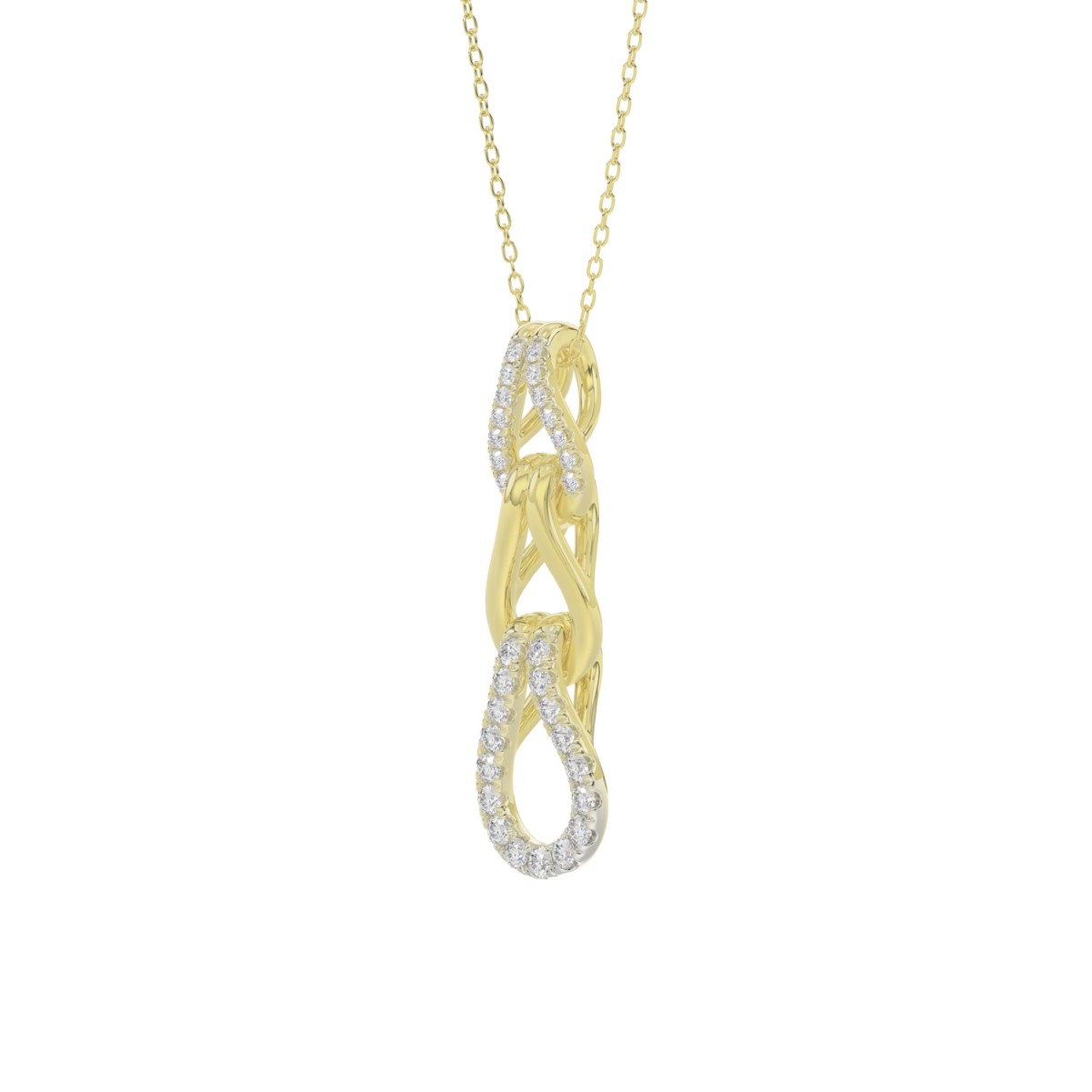 STERLING SILVER YELLOW 1/4CT ROUND DIAMOND LADIES PENDANT WITH CHAIN STERLING SILVER YELLOW 1/4CT ROUND DIAMOND LADIES PENDANT WITH CHAIN