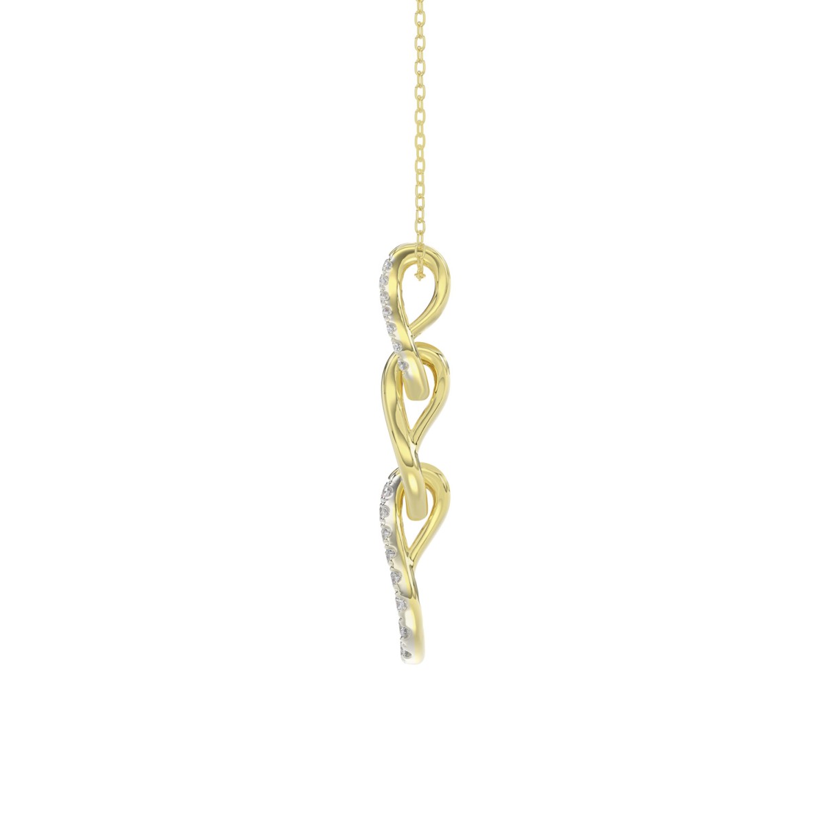 STERLING SILVER YELLOW 1/4CT ROUND DIAMOND LADIES PENDANT WITH CHAIN STERLING SILVER YELLOW 1/4CT ROUND DIAMOND LADIES PENDANT WITH CHAIN