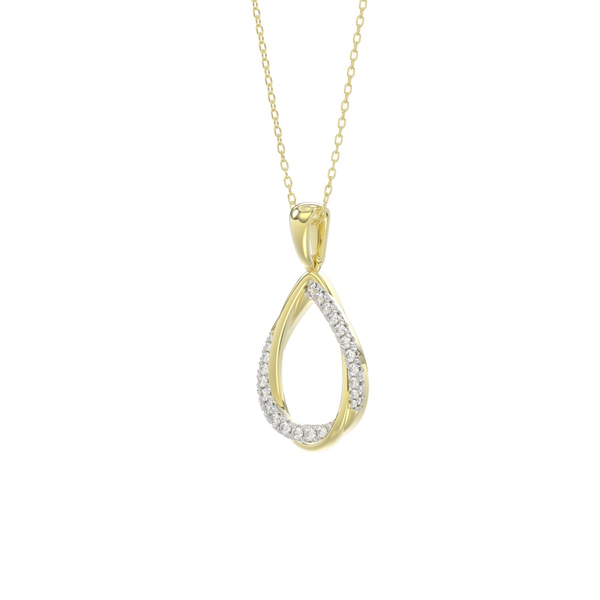 STERLING SILVER YELLOW 1/4CT ROUND DIAMOND LADIES PENDANT WITH CHAIN STERLING SILVER YELLOW 1/4CT ROUND DIAMOND LADIES PENDANT WITH CHAIN