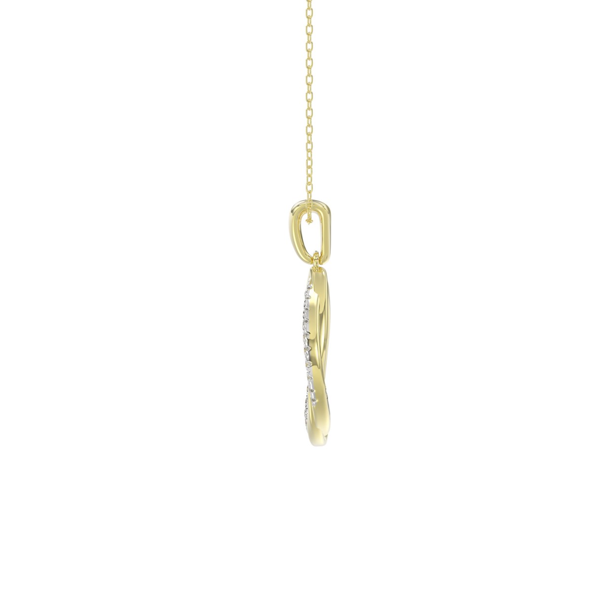 STERLING SILVER YELLOW 1/4CT ROUND DIAMOND LADIES PENDANT WITH CHAIN STERLING SILVER YELLOW 1/4CT ROUND DIAMOND LADIES PENDANT WITH CHAIN