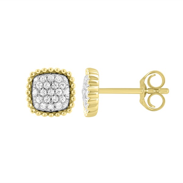 STERLING SILVER YELLOW 1/4CT ROUND DIAMOND LADIES ...