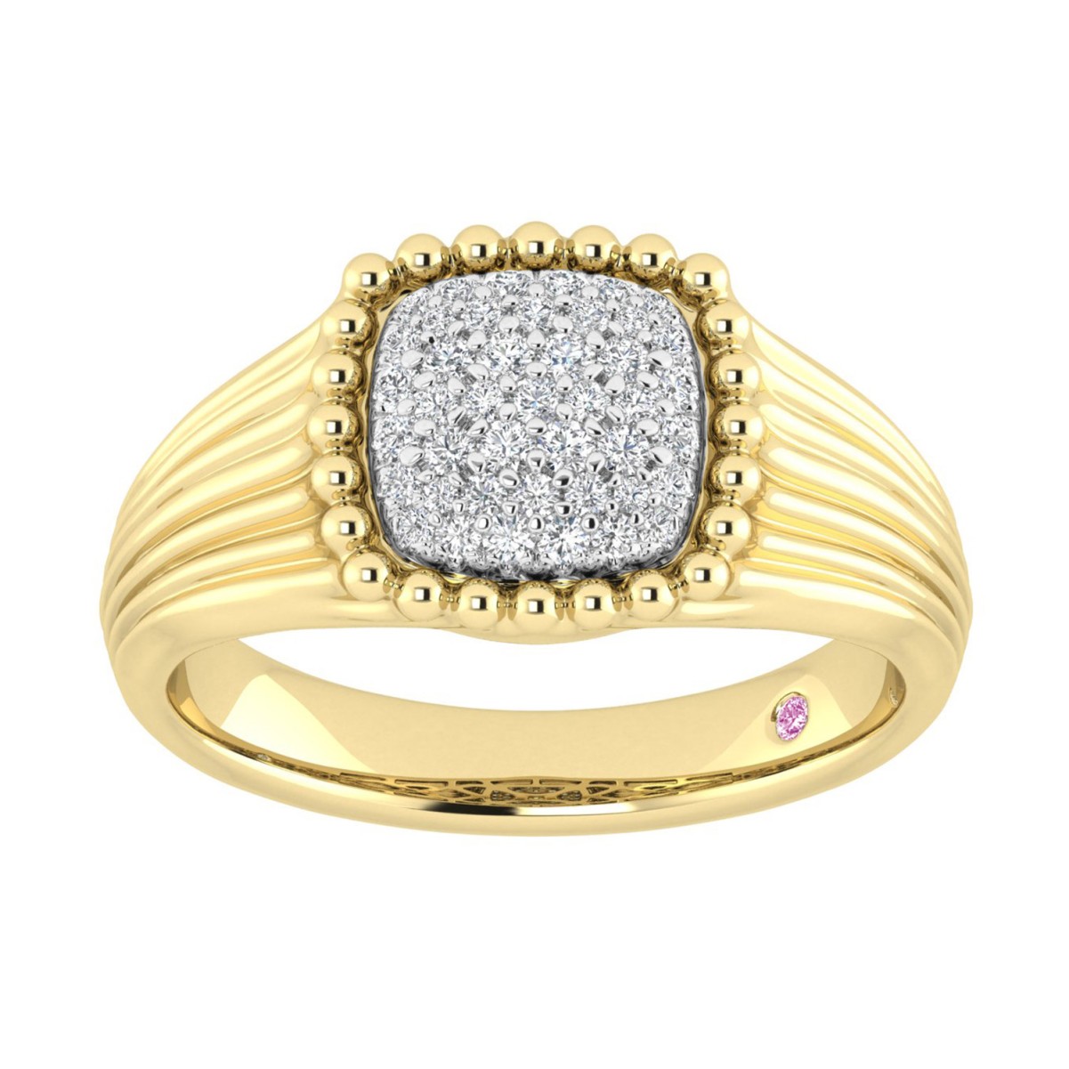 STERLING SILVER YELLOW 1/4CT ROUND DIAMOND LADIES RING STERLING SILVER YELLOW 1/4CT ROUND DIAMOND LADIES RING