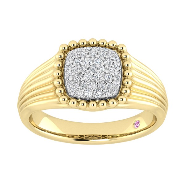 STERLING SILVER YELLOW 1/4CT ROUND DIAMOND LADIES ...