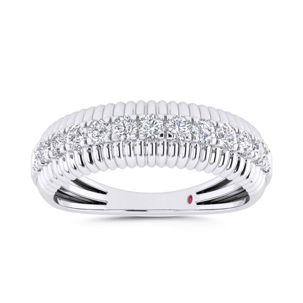 14K WHITE GOLD 1CT ROUND DIAMOND LADIES BAND ...