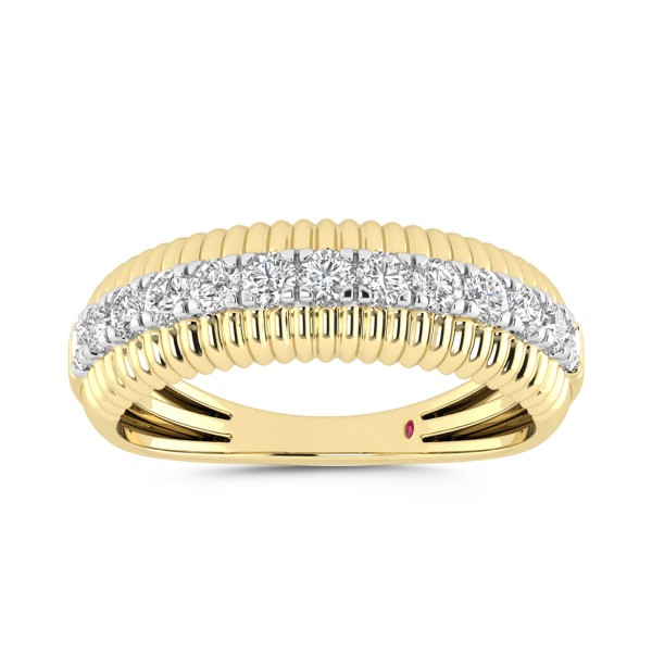 14K YELLOW GOLD 1CT ROUND DIAMOND LADIES BAND ...