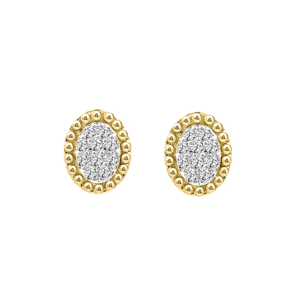 STERLING SILVER YELLOW 1/5CT ROUND DIAMOND LADIES EARRINGS STERLING SILVER YELLOW 1/5CT ROUND DIAMOND LADIES EARRINGS