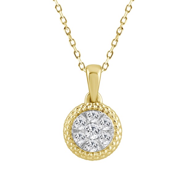 STERLING SILVER YELLOW 1/5CT ROUND DIAMOND LADIES ...