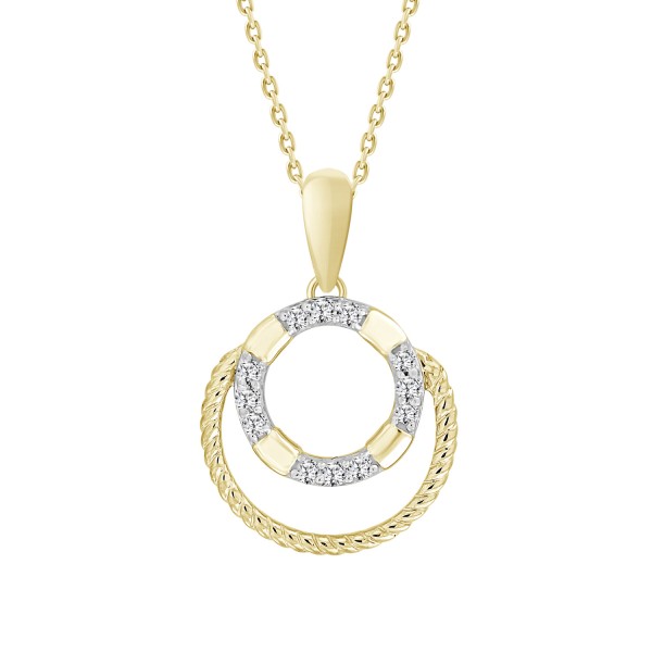 STERLING SILVER YELLOW 1/10CT ROUND DIAMOND LADIES...