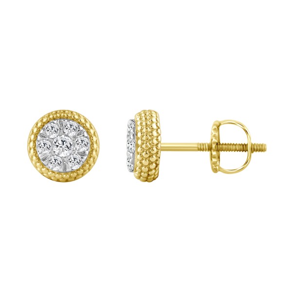 STERLING SILVER YELLOW 1/3CT ROUND DIAMOND LADIES ...
