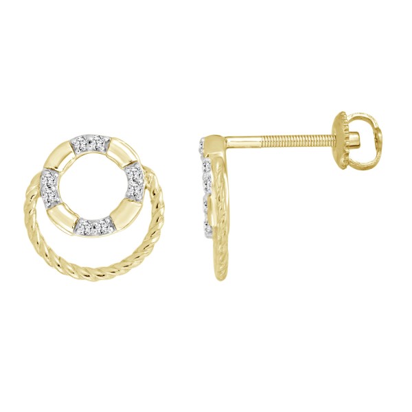 STERLING SILVER YELLOW 1/10CT ROUND DIAMOND LADIES...