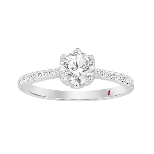 14K WHITE GOLD 2 1/4CT ROUND DIAMOND LADIES SEMI M...