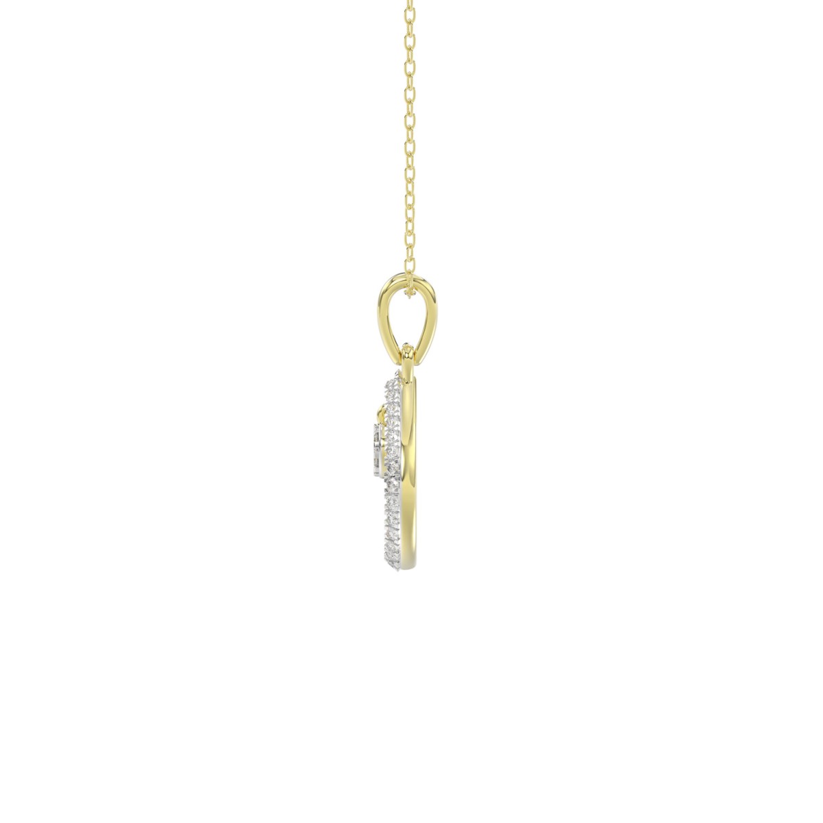 STERLING SILVER YELLOW 1/10CT ROUND DIAMOND LADIES PENDANT WITH CHAIN STERLING SILVER YELLOW 1/10CT ROUND DIAMOND LADIES PENDANT WITH CHAIN