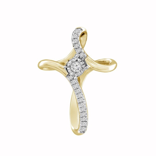 STERLING SILVER YELLOW 1/10CT ROUND DIAMOND LADIES...