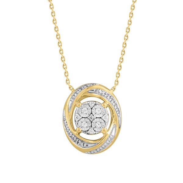 STERLING SILVER YELLOW 1/10CT ROUND DIAMOND LADIES...