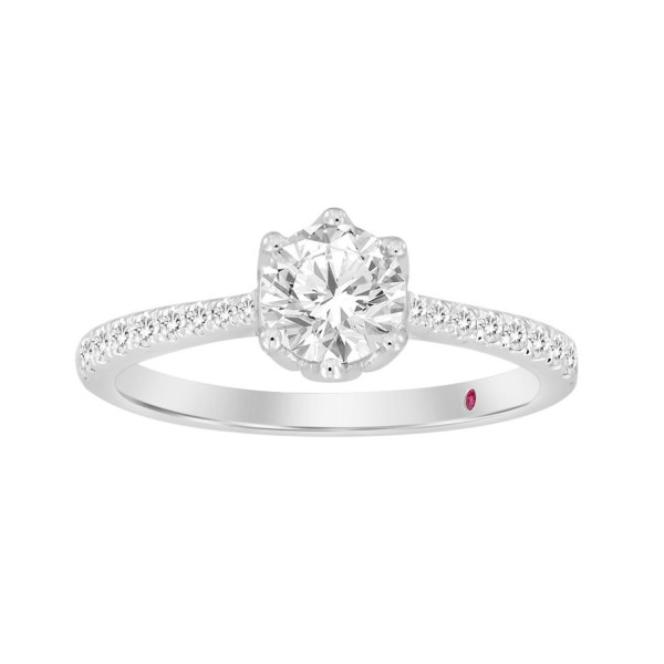 14K WHITE GOLD 3 1/4CT ROUND DIAMOND LADIES RING (...