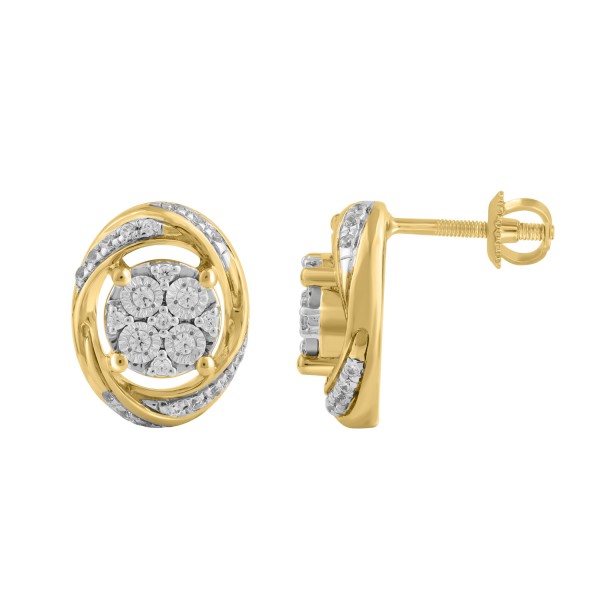 STERLING SILVER YELLOW 1/6CT ROUND DIAMOND LADIES ...