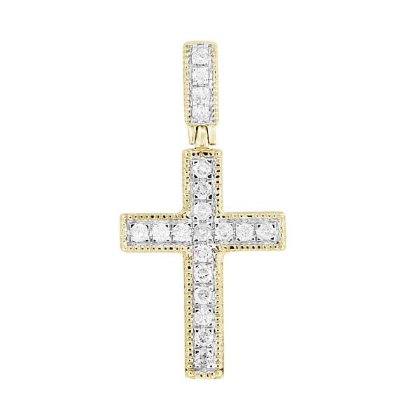 STERLING SILVER YELLOW 1/4CT ROUND DIAMOND LADIES ...
