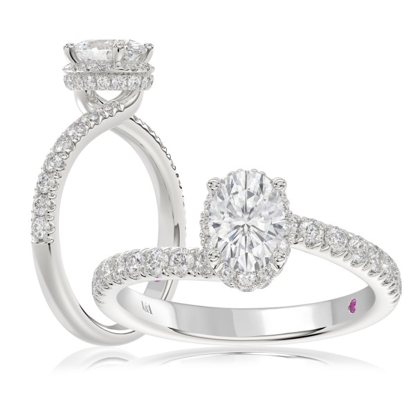 14K WHITE GOLD 3 1/4CT ROUND DIAMOND LADIES SEMI M...