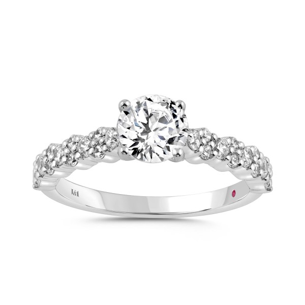 14K WHITE GOLD 2 1/2CT ROUND DIAMOND LADIES SEMI M...