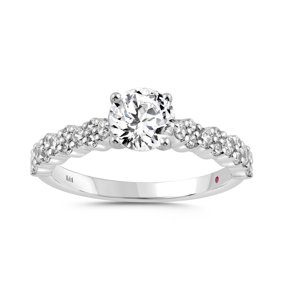 14K WHITE GOLD 3 1/2CT ROUND DIAMOND LADIES SEMI MOUNT RING (CENTER STONE ROUND DIAMOND 3CT) 14K WHITE GOLD 3 1/2CT ROUND DIAMOND LADIES SEMI MOUNT RING (CENTER STONE ROUND DIAMOND 3CT)