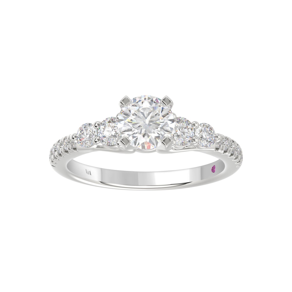 14K WHITE GOLD 3 1/2CT ROUND DIAMOND LADIES RING (CENTER STONE ROUND DIAMOND 3CT) 14K WHITE GOLD 3 1/2CT ROUND DIAMOND LADIES RING (CENTER STONE ROUND DIAMOND 3CT)
