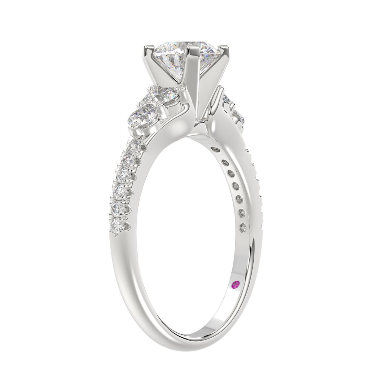 14K WHITE GOLD 3 1/2CT ROUND DIAMOND LADIES RING (CENTER STONE ROUND DIAMOND 3CT) 14K WHITE GOLD 3 1/2CT ROUND DIAMOND LADIES RING (CENTER STONE ROUND DIAMOND 3CT)