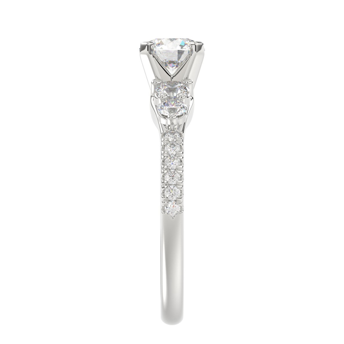 14K WHITE GOLD 3 1/2CT ROUND DIAMOND LADIES RING (CENTER STONE ROUND DIAMOND 3CT) 14K WHITE GOLD 3 1/2CT ROUND DIAMOND LADIES RING (CENTER STONE ROUND DIAMOND 3CT)